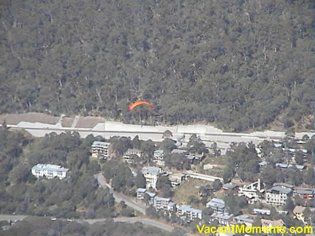 Para glider seen a week ago enjoying the air space above the village