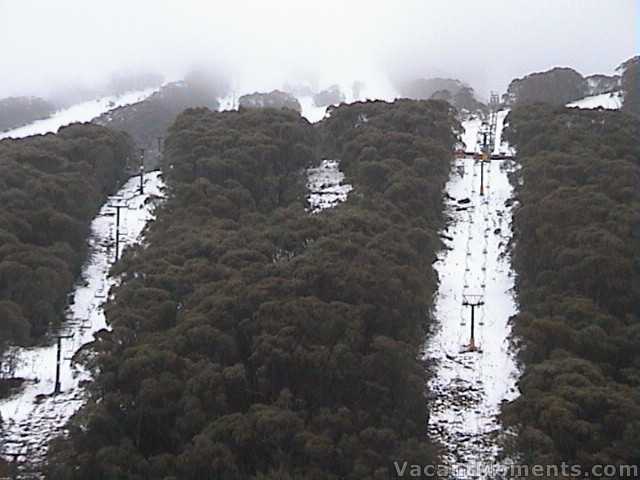 Crackenback shrouded in cloud  Thursday morning