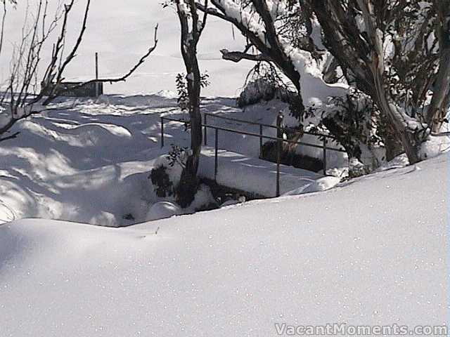 Deep snow on the bridge