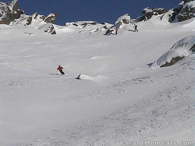 Fresh tracks Monday morning in the Basin