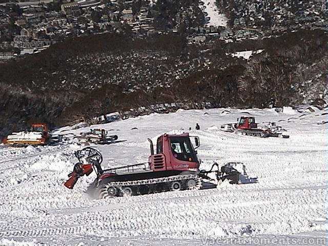 New terrain park construction below Conrod Straight