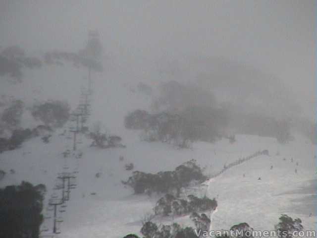 Eagles Nest is only a blur on a very windy Sunday afternoon