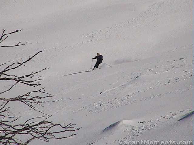 Lynne descending into Bogong