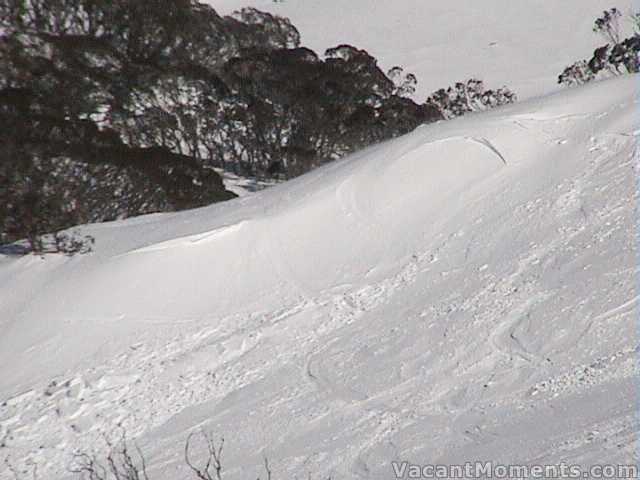 Close-up of the slide that happened in front of us