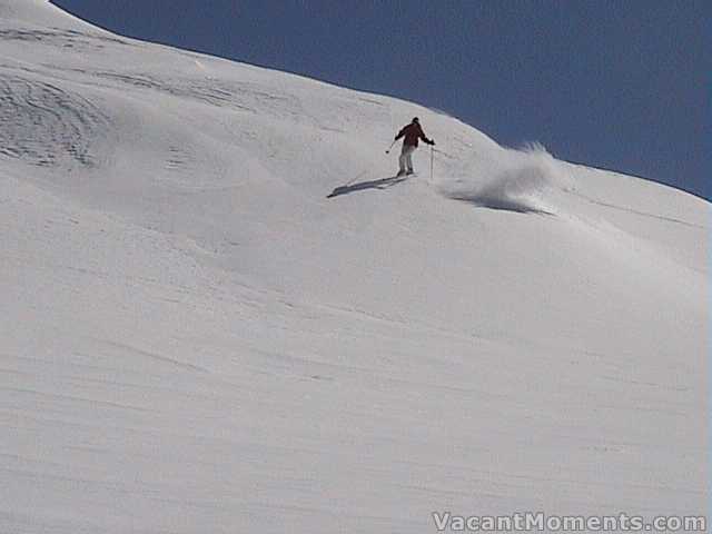 Marion enjoying first tracks