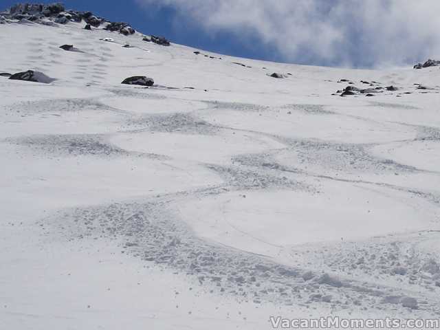 We tracked most lines down into Bogong Creek (superb snow)