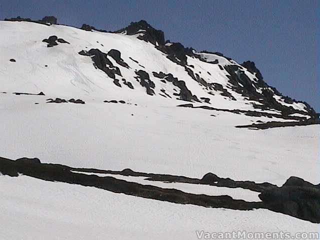 Signature Hill  wet snow on the steeps