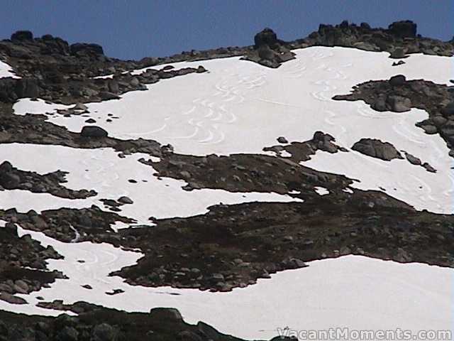 The return run involved crossing snow bridges I wouldnt do again