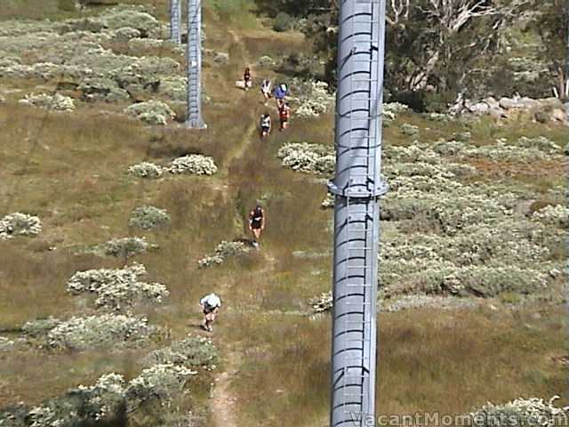 Runners approaching the end of the climb to Eagles Nest