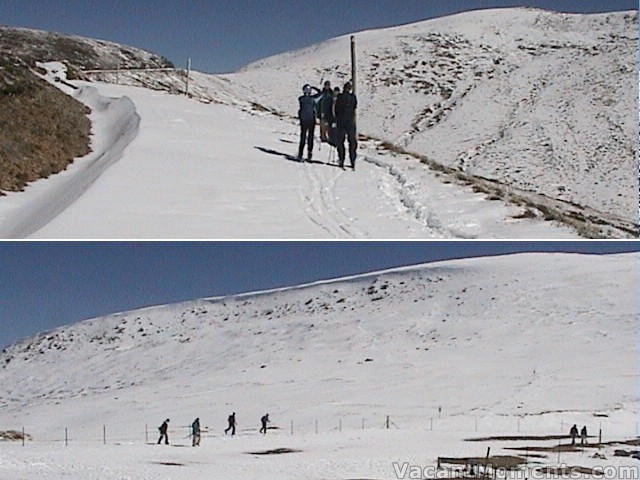 Stopping for happy snaps above Seamans & Kozi Cornice from Rawsons Pass