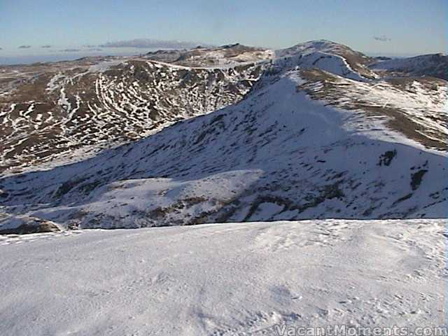 Looking south from the top of Carruthers towards Kosciuszko