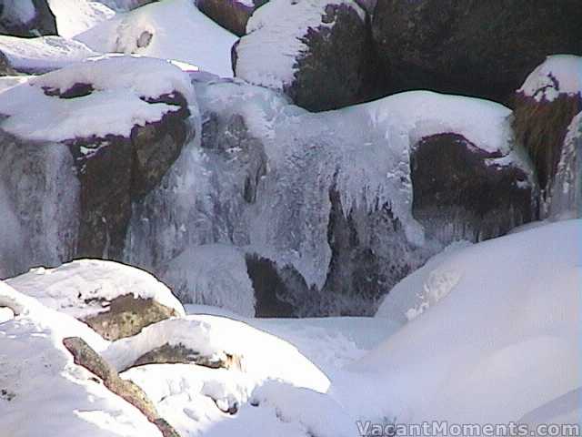 Merritts Creek on the upper side of the bridge