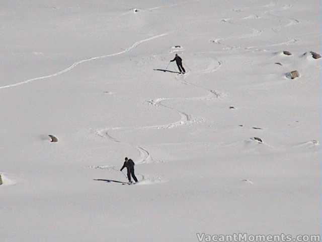 Waz and Jackie descend North Ramshead