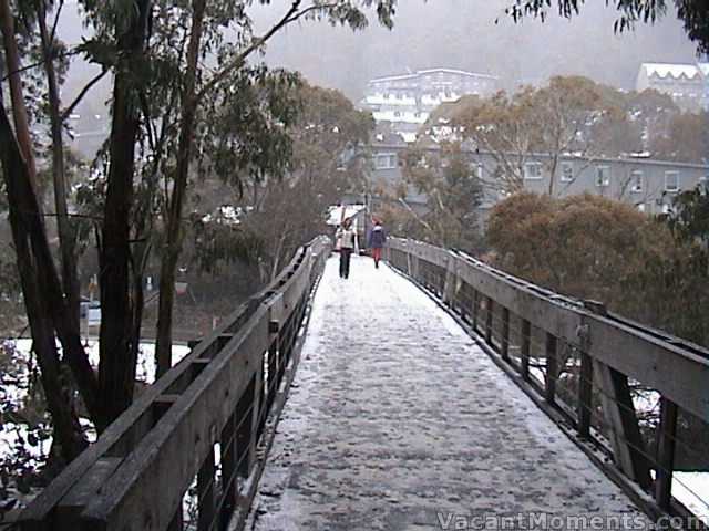 Snowing in the village both on Tuesday and Wednesday morning