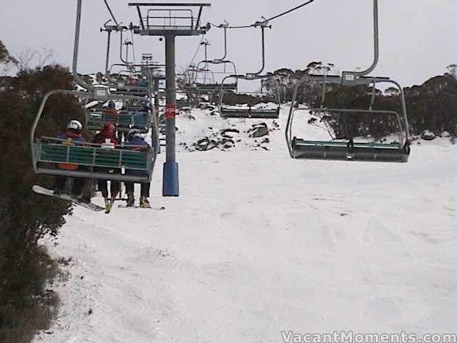 Tommy and fellow patrollers above World Cup on Friday morning