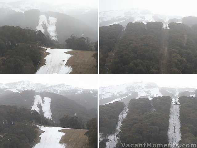 High Noon / Lovers Leap Bypass and Crackenback <BR>Tuesday (top) and this afternoon (bottom)