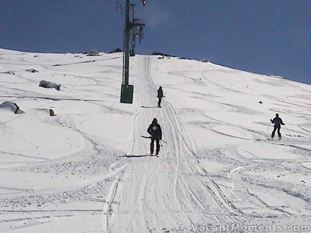 Our tracks on display as we go back up Antons for our 2nd run