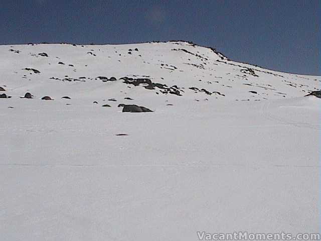 Valley floor below the Ramsheads still covered in white