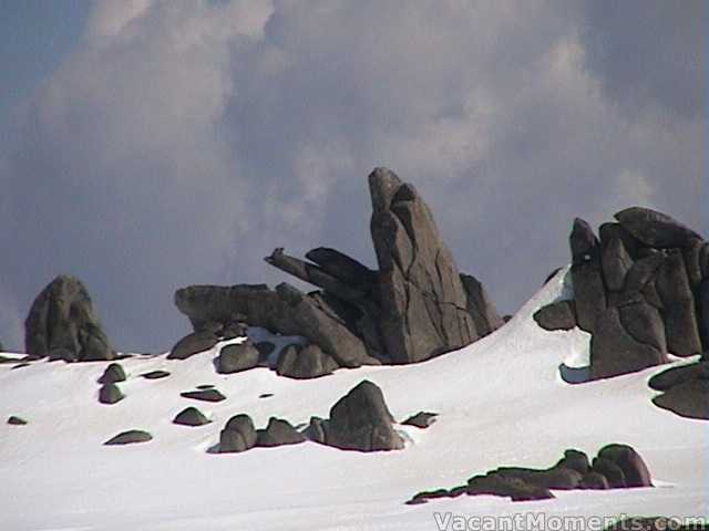 Cloud, rock and snow  main range Sunday