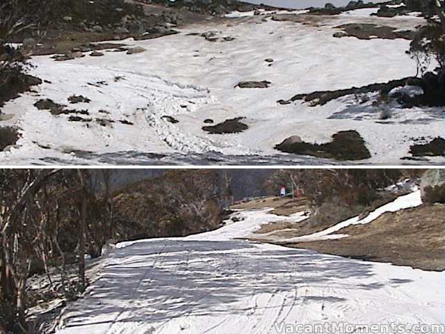 Moving the snow around the top of Snowgums chair