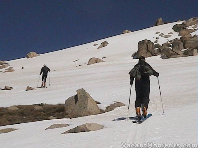 Richard and Sally climbing North Ramshead