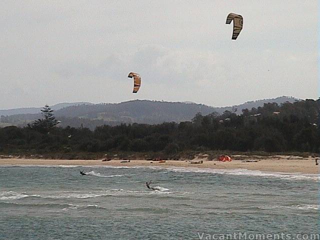 Kite surfers viewed from Bar Beach - Merimbula