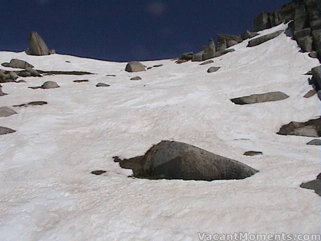 Boulders add some interest to the North Face