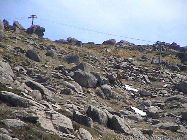 Last snow in the resort - beside Sponars T-bar