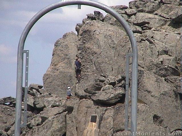 Rock climbing behind Eagles Nest