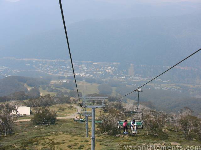 Looking down into the hazy village