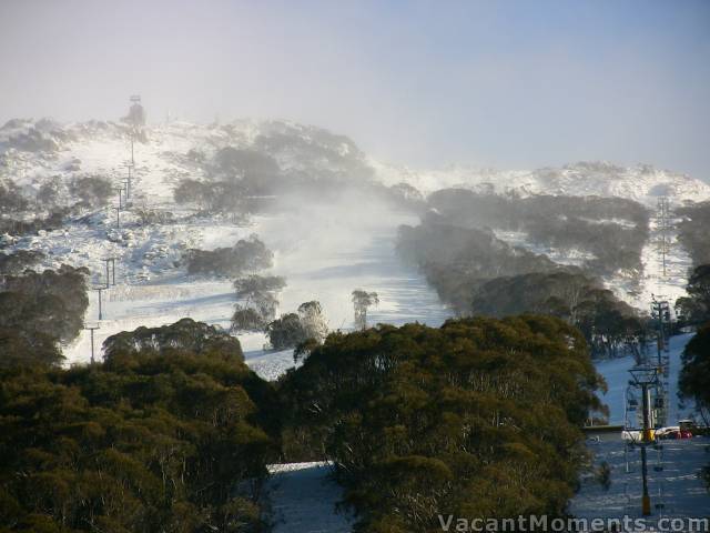 Snow making on upper Supertrail Thursday morning