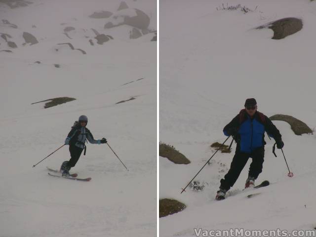 Flat light but still fun skiing