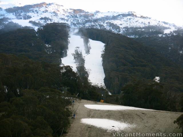 Snow making on High Noon yesterday