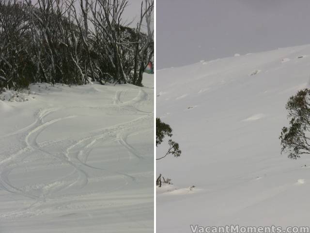 Inbound freshies at Merritts, while Wiamea still out of bounds