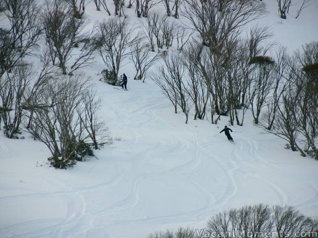 Jackie and Karen at the bottom of the run to DHG