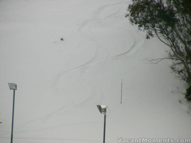 Above the tennis courts at the bottom of Merritts chair