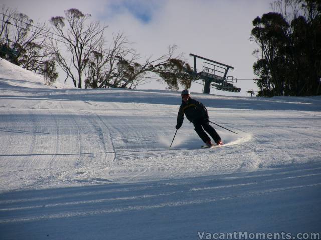 Leif enjoying great corduroy on True Blue