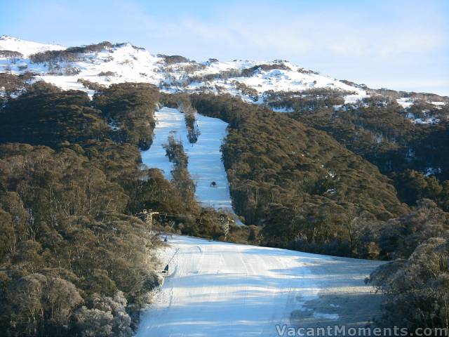 High Noon in early morning after another night of snowmaking