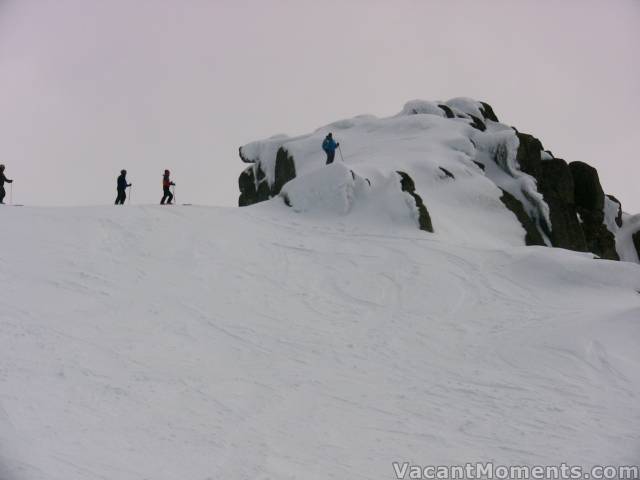 The boys (old men) prepare for the North Face descent