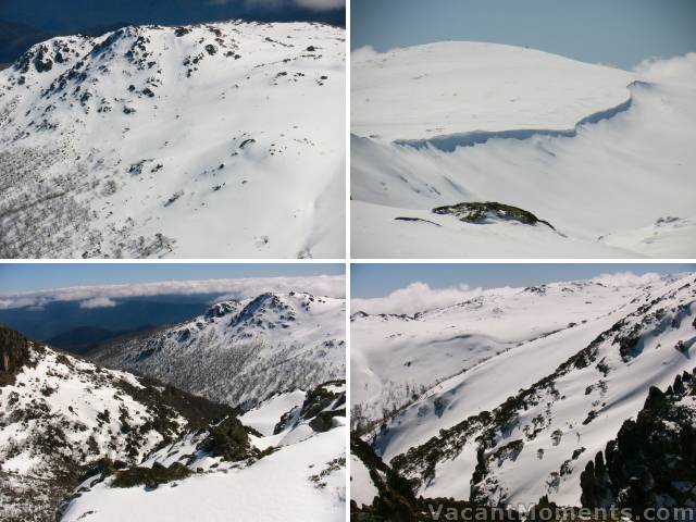 Spectacular views: Kosi Cornice and down into Leatherbarrel creek