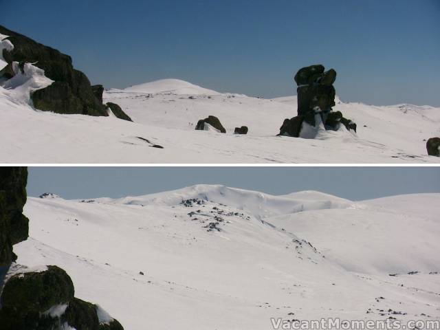 View to Mt Kosciuszko and Club Lake chutes