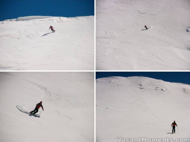 Off the cornice and down