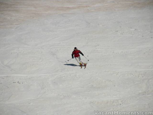 Marion off piste off the Rim Run