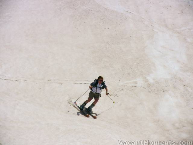 Lynne cuts the coloured snow