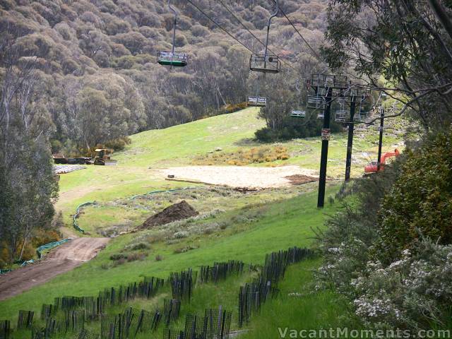 Work on new snowmaking beyond Tower 10