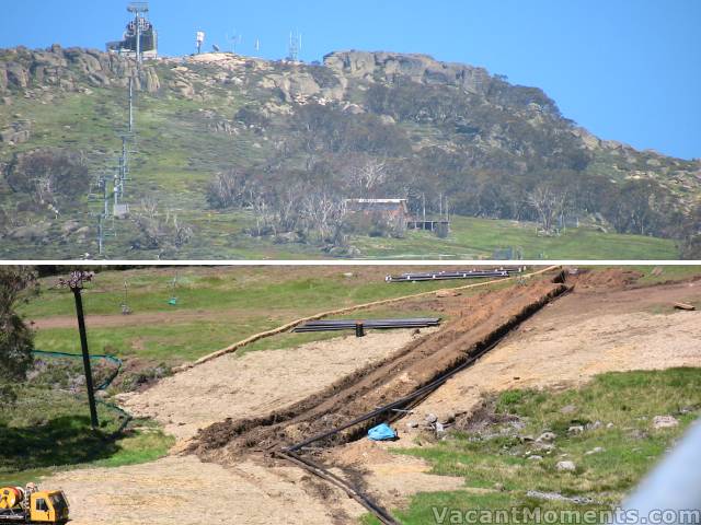 Crackenback and new snow making works above Tower 10