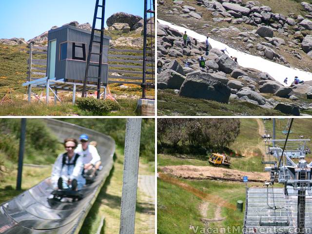 New Basin hut, Summer Drift, bobsled, snowmaking reaches mid station