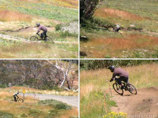 Downhill mountain biking through amazing natural colours