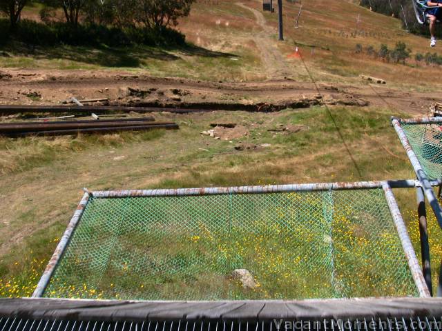 Snowmaking work is now above mid station  looking down Kosi chair