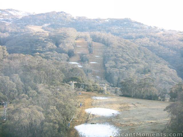 Snow spots on lower Sundance